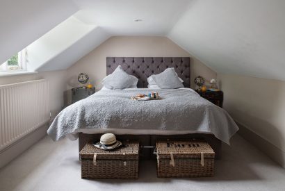 A double bedroom at Hedge Farmhouse, Buckinghamshire