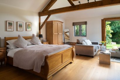 A double bedroom suite at Hedge Farmhouse, Buckinghamshire