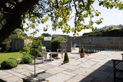 The sun terrace at Little Haven, Gower