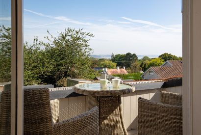 Outdoor seating at Little Haven, Gower