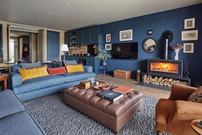 The open plan living room at Yew Grand Suite, Cotswolds