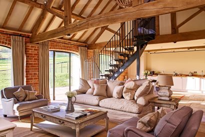 The living room at The Partridge, Ledbury