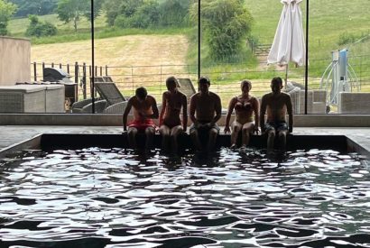 The indoor swimming pool at The Partridge, Ledbury