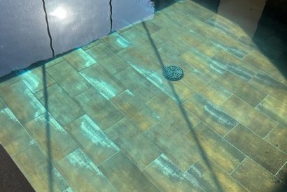 The indoor swimming pool at The Partridge, Ledbury