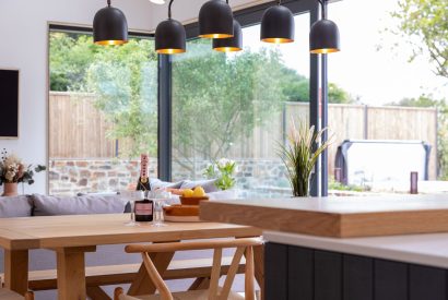The dining area at Skylark, Bradworthy, Devon