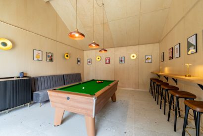 The games room at Skylark, Bradworthy, Devon