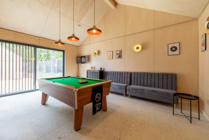 The games room at Skylark, Bradworthy, Devon