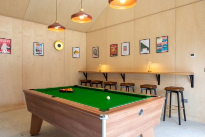 The games room at Skylark, Bradworthy, Devon