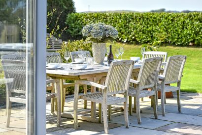 Outdoor dining at Pen y Bryn, Abersoch