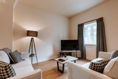 The living room at The Equestrians, Shropshire