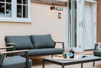 Outdoor seating at The Equestrians, Shropshire