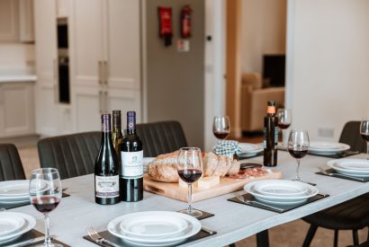 The dining table at The Equestrians, Shropshire