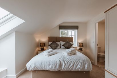 A king size bedroom at The Equestrians, Shropshire