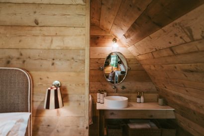 The king size bedroom at Basil Pyggy, Hampshire