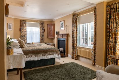 A king size bedroom at 40 Mill Street, Ludlow