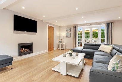 The living room at The Old School, Oxwich