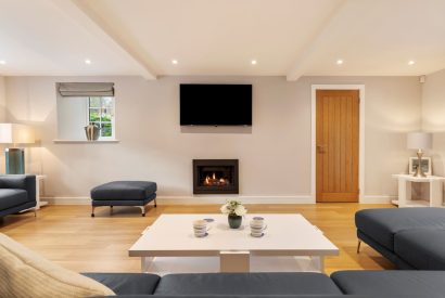 The living room at The Old School, Oxwich