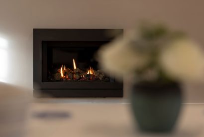 The living room at The Old School, Oxwich