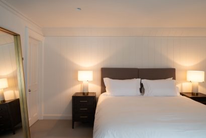 A super king size bedroom at Muirfield Green, East Lothian