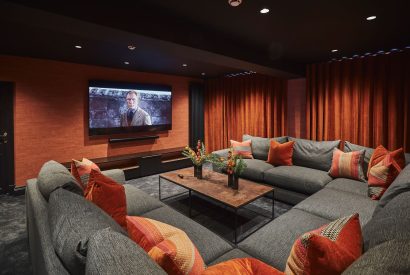 The cinema room at Chester House, Cheshire