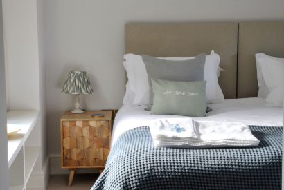 A super king sized bedroom at The Creamery, Somerset