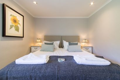 A super king sized bedroom at The Creamery, Somerset