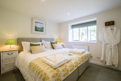 A super king sized bedroom at The Creamery, Somerset