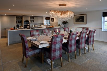 The dining table at Fernbrae Farmhouse, Perthshire
