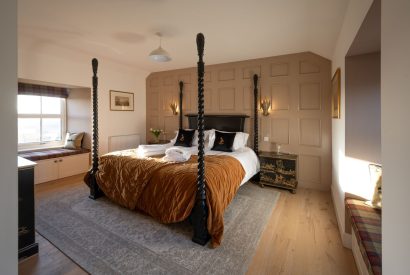 A king sized bedroom at Fernbrae Farmhouse, Perthshire