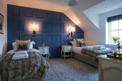A twin bedroom at Fernbrae Farmhouse, Perthshire