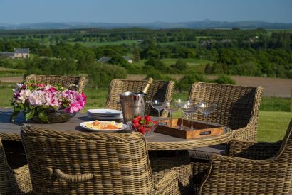 Outdoor dining at Fernbrae Farmhouse, Perthshire