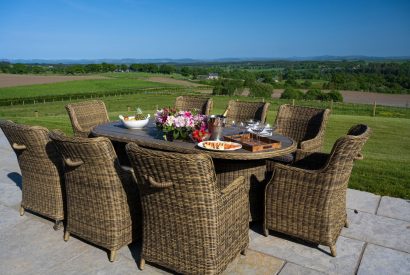 Outdoor dining at Fernbrae Farmhouse, Perthshire