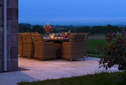Outdoor dining at Fernbrae Farmhouse, Perthshire