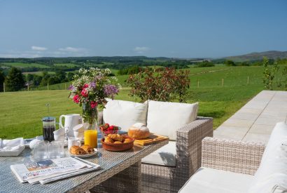 Outdoor dining at Fernbrae Farmhouse, Perthshire