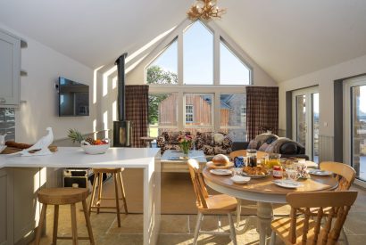 Open plan living space at Torran Steading, Perthshire