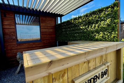 The garden bar at Abberley Shepherd's Hut, Worcestershire