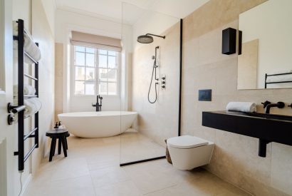 A bathroom at White Exeter House, Devon
