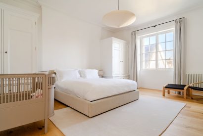 A super king size bedroom at White Exeter House, Devon