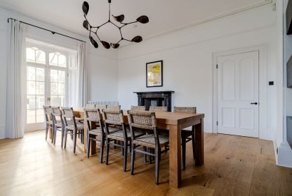 The dining room at White Exeter House, Devon