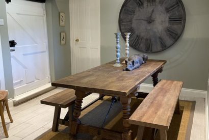 The dining room at Evergreen Cottage, Hampshire