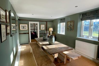 The dining room at Acacia Cottage, Hampshire