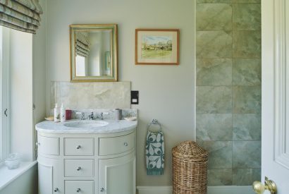 A bathroom at Hockham House, Norfolk Coast