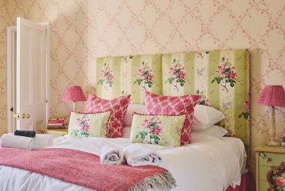 A super king sized bedroom at Hockham House, Norfolk Coast