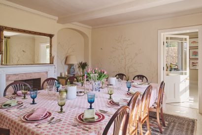 The dining room at Hockham House, Norfolk Coast