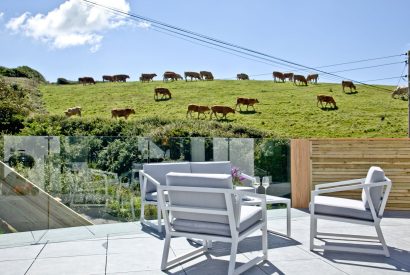 The sun terrace at Seascape House, Cornwall