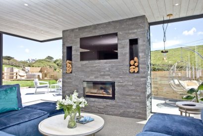 The lounge at Seascape House, Cornwall
