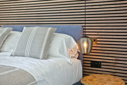 Super king-size bedroom at Seascape House, Cornwall