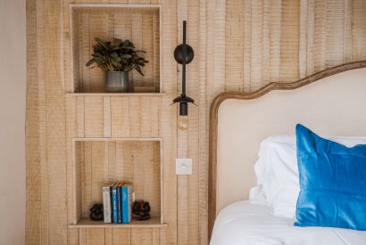 The king size bedroom at Wisteria Farmhouse, Cornwall