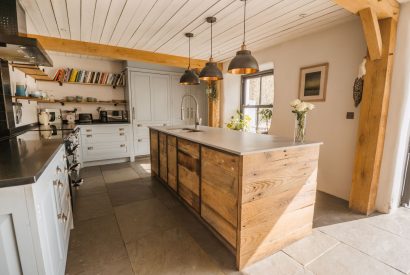 The kitchen at Wisteria Farmhouse, Cornwall