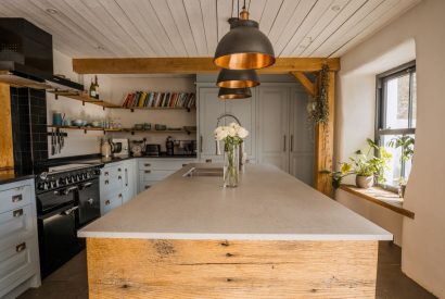 The kitchen at Wisteria Farmhouse, Cornwall